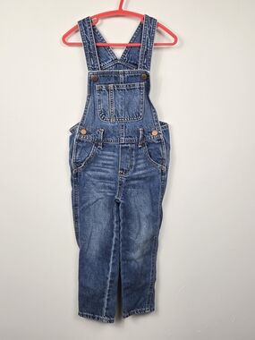 Old Navy Toddler Denim Overalls 3T Blue Jean Dungarees Classic Farm Cottagecore